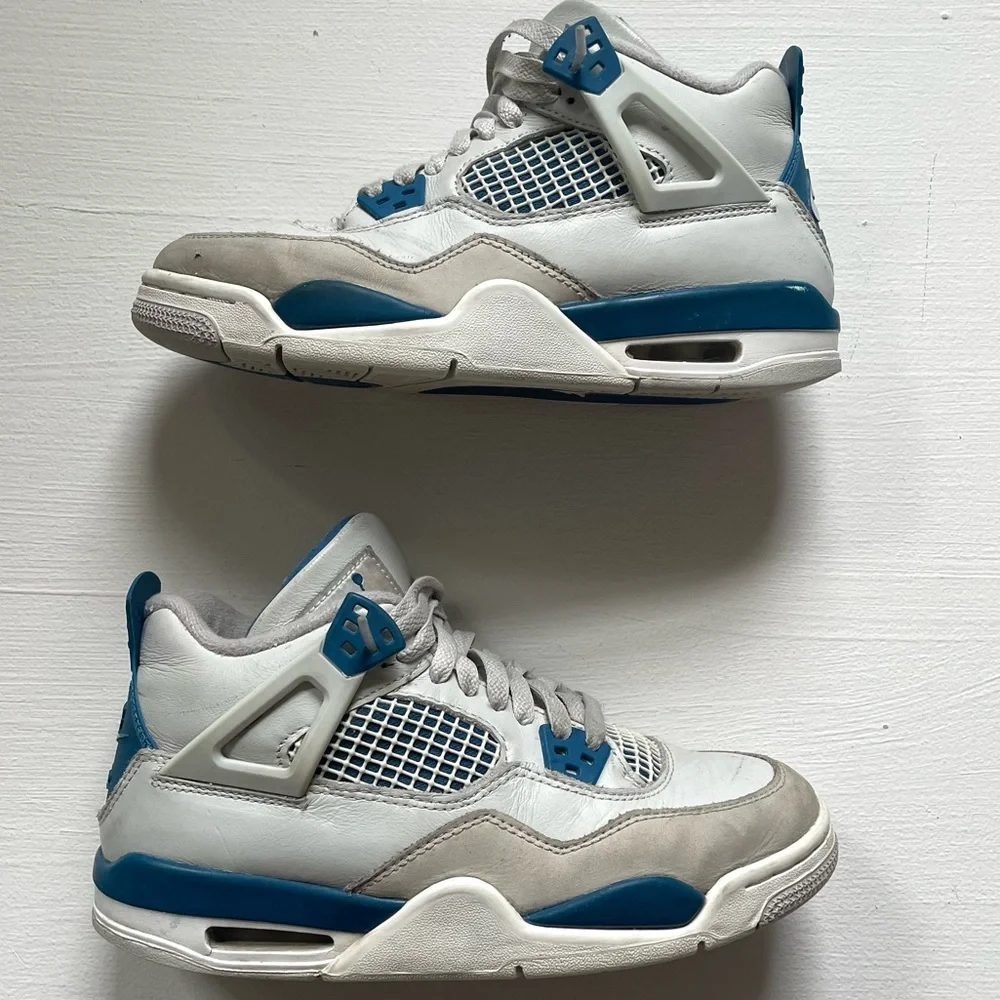 Nike Jordan 4 white and blue 5.5Y